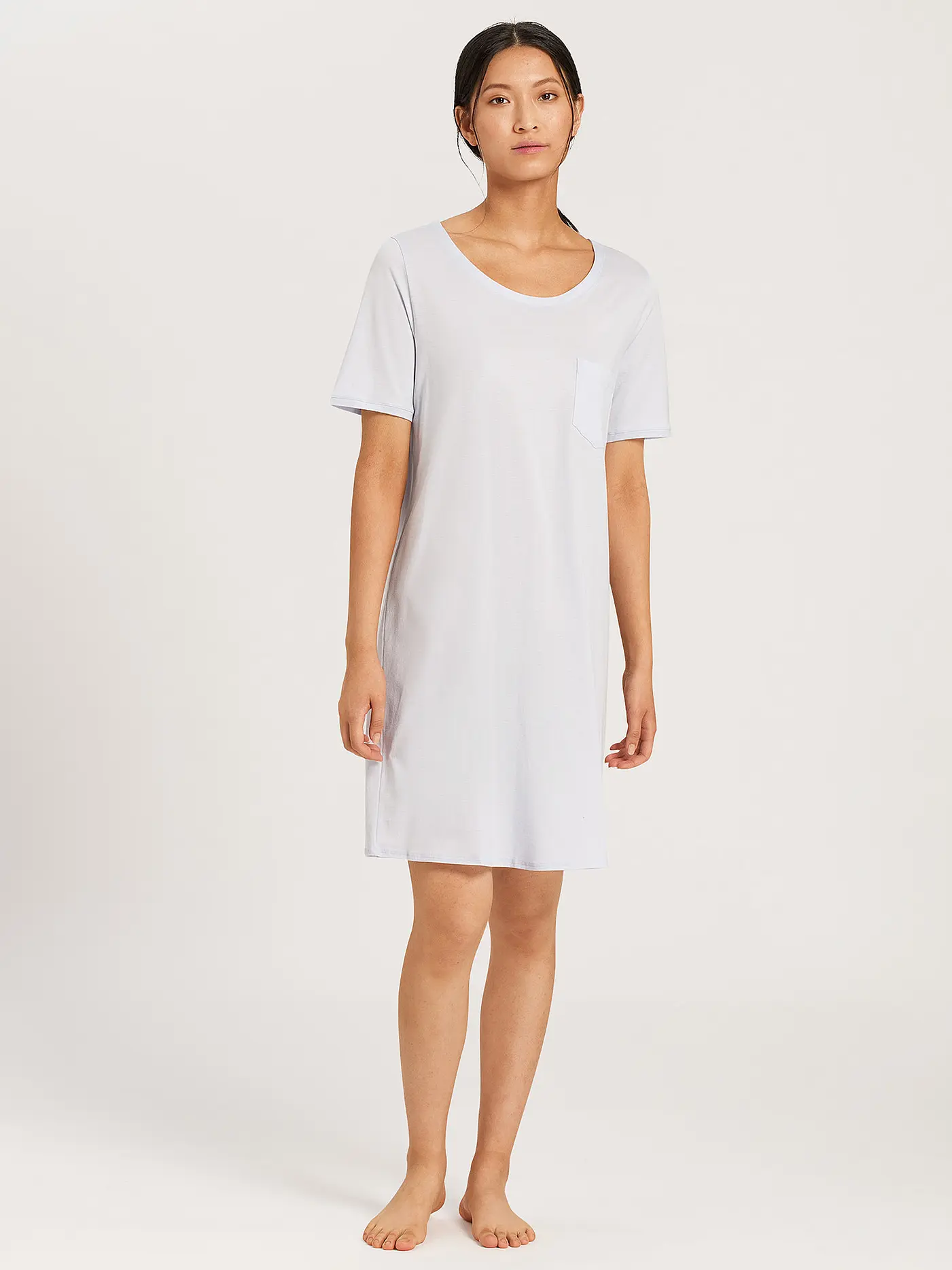 HANRO | Sleepshirt - Nachthemd "Cotton Deluxe" | hellblau